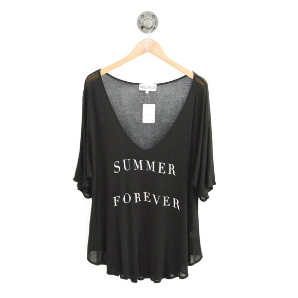 Wildfox V-Neck Relaxed Knit Top #186-107 - Picture 1 of 3